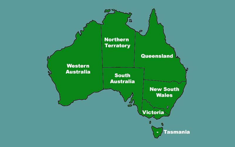 Australia Sports Betting map