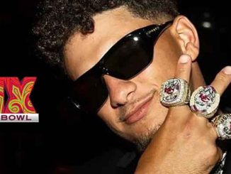 Mahomes with his Super Bowl rings